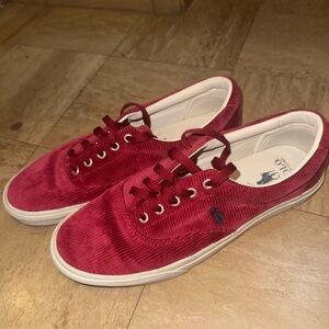 Polo Ralph Lauren Red Corduroy Shoes